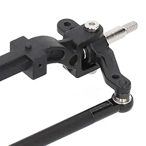 Front Axle Steering Rod Link Post, Sturdy Front Axle Powerless Steering Rod, Hard Reliable Aluminum Alloy Durable Home Use for 1/14 Series RC Car(Black)