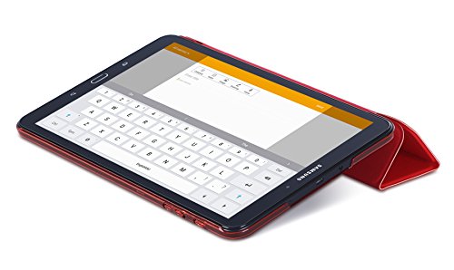 Samsung Galaxy Tab A 10.1 Hülle, IVSO Ultra Schlank Ständer Slim Leder zubehör Schutzhülle mit Automatischem Schlaf Funktion für Samsung Galaxy Tab A 10.1 Zoll Wi-Fi/ LTE (2016) SM-T580N/SM-T585N Tablet-PC perfekt geeignet, Slim Rot - 4