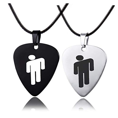 Vivila 2 Unids 2 En 1 Colgantes de Acero Inoxidable Collar Selecciones de Guitarra para Mujeres Hombres Estudiantes Niños Niñas Accesorios de Decoración