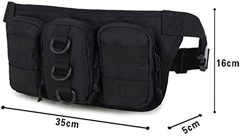Babimax Tactical Waist Pack Portable Fanny Pack Outdoor Hiking Travel Large Army Waist Bag Military Waist Pack for Daily Life Cycling Camping Hiking Hunting Fishing Running(Black)
