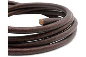 ‎KÖNIG DESIGN König Design Lederband Lederschnur rund glatt - Durchmesser 6 mm/Farbe Braun/Länge 10 m