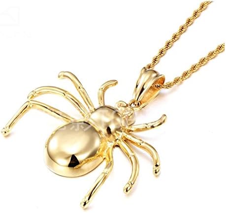 GYJUN Fashion Jewelry High Qaulity 316 Stainless Steel 18K Italy Gold Plated Huge Heavy Animal Spider Pendant , one size
