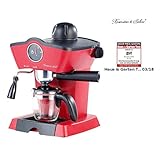 Espressomaschine ES-800.retro im Retro-Look • Dampf-Taste: zum Espressokochen oder Milchschäumen • Temperaturanzeige: 80 - 90 °C • Maße: 20 x 30 x 20 cm