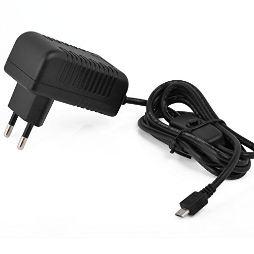 Aukru Cargador con Interruptor Micro USB 5V 3000ma Adaptador de Corriente para Raspberry Pi 3   Pi 2 Modelo B B   B Plus  Negro