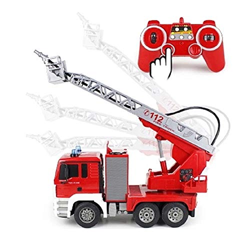 Preisvergleich Produktbild AJQYN Fernbedienung Feuerwehrauto Kinder Spielzeug Geschenk Simulation Leiter Teleskop Feuerwehrauto Engineering Fahrzeug Sprühen Wasser Feuerwehrauto Spielzeug
