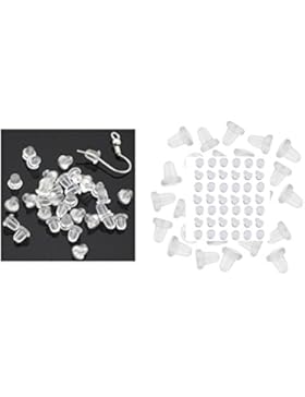 1000X Ohrstopper Kleine Ohrring Stopper Verschlüsse Rückseiten Schmuck, Klar, 4mm (Klar-1000Stück)