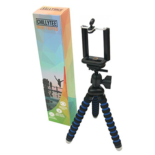 Stativ fr Handy, Smartphone (z.B. iPhone), Webcam, Action Cam, kleine Kamera / Mini Tripod Dreibein / flexible biegsame Beine und Handy-Halterung