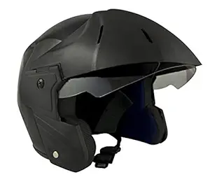 Sage Square Deltz Ultra Power (ISI Certified) Open Face Helmet (Black Glossy) (Large)