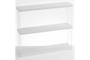 JOODYYOO 2 strati Vetrina Espositiva per pop Figura, Trasparente vetrinetta espositiva con Porta, Countertop Teca Plexiglass Stoccaggio Antipolvere Vetrina Soggiorno per Profumi