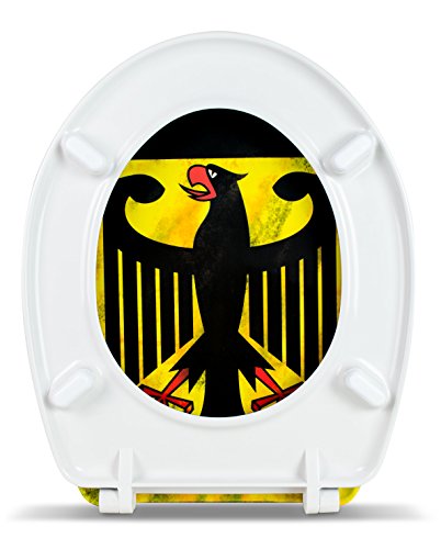 Premium WC Sitz mit Absenkautomatik – „Deutschland“ Design – Toilettendeckel aus Duroplast inkl. Montagesatz – VENKON - 8
