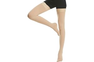 beister Chaussettes de Compression Femme & Homme à bout Fermé Longues, 20-30mmhg Bas de Contention Classe 2 Medicale Soutien Graduel Bas de Compression, Indiqué pour Les varices, l'œdème, Le vol