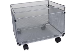 FELIXMANIA Carrito para Carpetas Colgante, Rejilla Plata con Ruedas metalico -380x325x300 Folio prolongado.