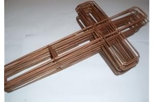 FLORAL NATALIE 20x 15" wire CROSS wreath flowers/grave/craft christmas memorial