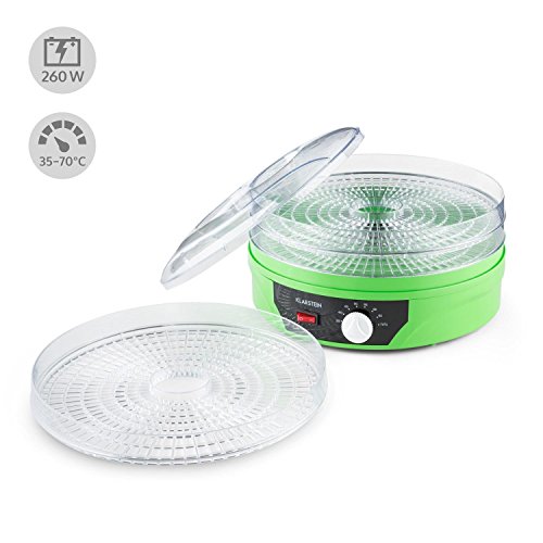 Klarstein Sunfruit Dörrautomat Dehydrator Früchtetrockner Dörrgerät Obsttrockner Dörrapparat (260W, 3 Etagen, Temperatur stufenlos regelbar) grün - 4