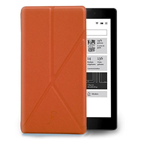 Forefront Cases   Kobo Aura Edition 2  Modelo 2016  Origami Funda Carcasa Stand Smart Case Cover     Ultra Delgado Ligera y Protecci  n Completa del Dispositivo con Funci  n Auto Sue  o Estela  Naranja 