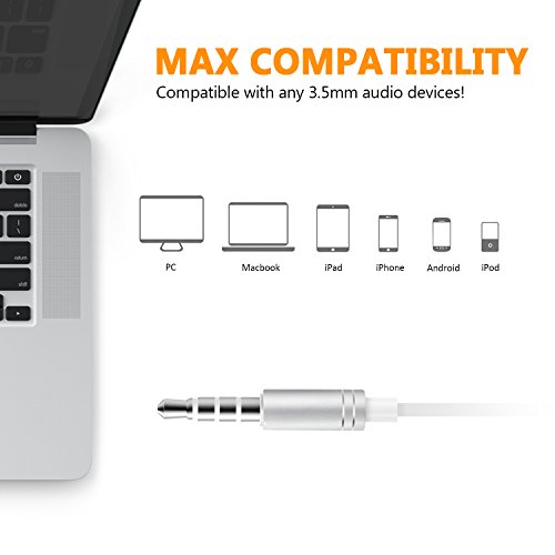 Auricolari In Ear,SENDIS Cuffie In-Ear Stereo Universale con Microfono per iPhone, Smartphone Android, Tablet ecc - Bianco