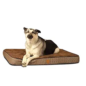 K&H PET PRODUCTS Superior Orthopedic Pet Bed Paw/Bone Print Mocha Paw Bone Print Large 40 X 50 Inches