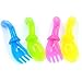 4PCS Curved Handles Design Baby Infant Safe Tableware Training Spoon Fork Spork Set