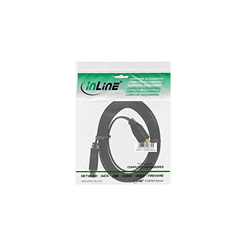 InLine 35615F USB A Stecker USB 3.0 Verlängerung Flachkabel (1,5m) schwarz - 2