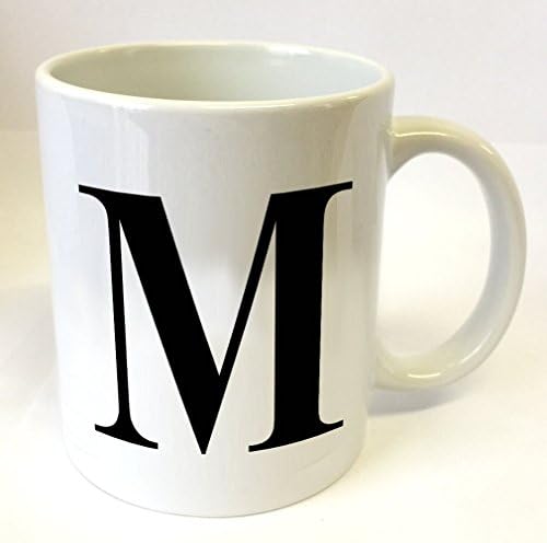 Letter M Mug - Any Letter Alphabet 11oz Ceramic Coffee/Tea Cup for Christmas, Birthday, Secret Santa, Mother’s Day or Father’s Day Gift
