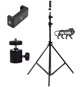GIRIK Heavy Duty 9 Feet Extendable Metal Tripod Stand with Universal 1/4