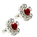 Frabjous Traditional Red Moonga with Zircon Crsytal German Silver DangleToe Ring ... For Women RS.359.00