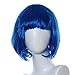 WOCACHI Masquerade Cosplay Bob Short Straight Hair Wig Kleine Roll Bang Kurze gerade Haar Perücke Blau