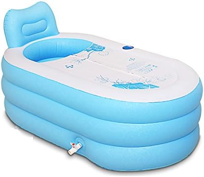 Inflatable Bathtub Adult Folding Bathtub Children Bathtub (130cm*82cm,150cm*88cm) (Color : Blue, Size : L(150cm*88cm)-C)
