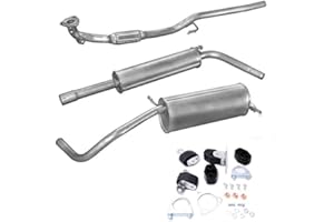 POLMOSTROW Auspuff MITTELSCHALLDÄMPFER Endtopf Vorderrohr + Montagezubehör Neu(passend für das angegebene Fahrzeug ,siehe Artikelbeschreibung)