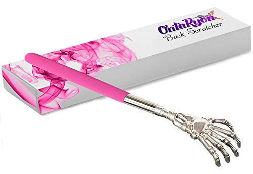 OntaRyon Rascador De Espalda Telescópico | Extensible Back Scratcher Con Caucho La Manija Telescópica | Garra De Fantasma Regalo novedoso para hombres y mujeres | Barra de masaje portátil Massage Tool
