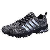 zapatillas deportivas nike Material de la suela: Goma SOLLOMENSI Zapatillas Hombres Mujer Deporte Running Zapatos para Correr Gimnasio Sneakers Deportivas Padel Transpirables Casual D1 Gris 45 EU