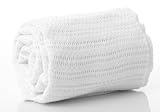 Baby 100% Pure Cotton Cellular Blanket for Pram Cot Bed Moses Basket Crib 70 x 90 cm 3 Colours : Pink , White Or Blue (White)