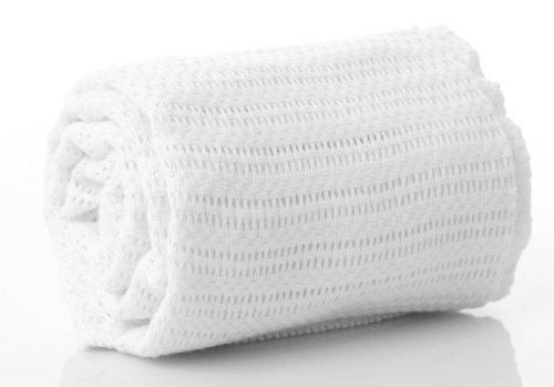 Baby 100% Pure Cotton Cellular Blanket for Pram Cot Bed Moses Basket Crib 70 x 90 cm 3 Colours : Pink , White Or Blue (White)