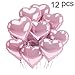 Produktbild YeahiBaby Herz Folienballons für Geburtstag Hochzeit Weihnachten Deko 18 Zoll 12 Stück (Rosa)