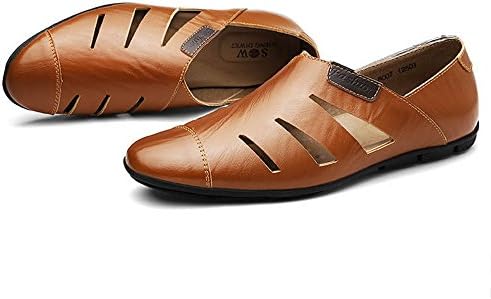 ZHANGRONG-- Summer Large Size Men's Sandals Hollow PU Casual Sandals Breathable Sandals ( Color : C , Size : EU45/UK10.5/CN47 )