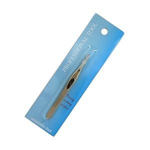 Precision Eyebrow Tweezers Stainless Steel Professional Fine Tweezers Angled Slant Tip Makeup Masters - Rose Red - Image 3