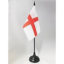 Drapeau De Table Royaume De Grèce 1863-1973 - 21x14 Cm Avec Hampe 25 Cm Et Socle Noir - 100% Polyester