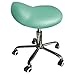 Price comparison product image Harima Lightweight Stainless Steel Saddle Stool | Chair with Rolling Caster Wheels & Adjustable Height | Hair Salons, Massage Spas, Cosmetic Treatments, Medical & Dental Clinics | 38x38x48-61 cm