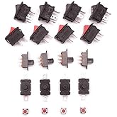 Electronic Spices Combo of 5 type switch Slide, Push, and Rocker switch 4 pieces each for project