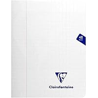 Clairefontaine 393751C Un Cahier Agrafé Mimesys Incolore - 17x22 cm 48 Pages Grands Carreaux Papier Blanc 90 g - Couverture P