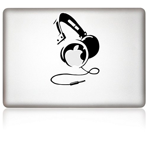 Apfelkleber DeeJay Aufkleber für MacBook schwarz
