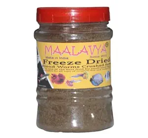 Maalavya Freeze Dried Blood Worms Crushed Form (Its one of The Best Feed for Small Size & Baby Fishes) Fish Food 50 GM