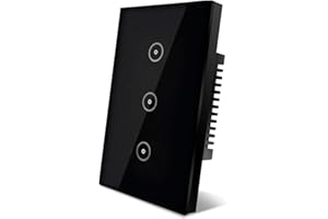 UseeLink Interruttore della luce Intelligente WiFi, Controllo Vocale Funziona con Alexa e Google Home, Timer e Condivisione Dispositivo, È necessario il filo di neutro, nero 3 way