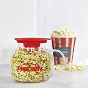 Femora Borosilicate Glass Microwave Safe Popcorn Marker for Serving 4 People (2000 ml, Transparent)