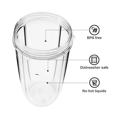 UNIQUEBELLA Ersatzteile für Nutribullet, 32 OZ Kleine Tasse, Cup Entsafter Zubehör für NUTRIBULLET Blender Entsafter - 4