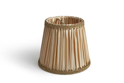 Splink 2 Pcs Lampenschirm E12/E14 Organza Stoff Stehlampe Tischlampenschirm mit Gold Trim Vintage Barockstil Stil 90*130*110mm - 7