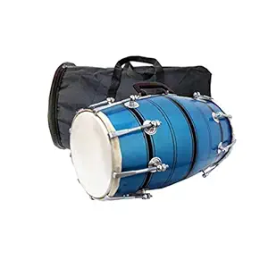 NSR TRADERS Wooden Indian Musical Professional Dholak With Carry Bag Instrument Drum Nuts & Bolt 053