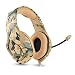 Produktbild Gaming Headset Komfortables Gaming-Headset mit drehbarem, über Ohr-Kopfhörer mit Mikrofon zur Rauschunterdrückung, für PS4, PC, Xbox One, Laptop, Mac, Smartphone (Camouflage) (Color : Beige)