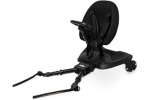 KIDDIES KINGDOM Aya EasyRide Universal Buggy Board with Seat – 2-in-1 Ride-On Board for Toddlers | Fits Most Strollers & Pushchairs | Non-Slip Platform + Suspension Wheels (Graphite)