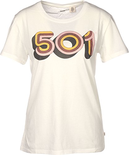 Levi's Damen Oberteile/T-Shirt Retro 501 Weiß XS Levi's Damen Oberteile/T-Shirt Retro 501 Weiß XS
